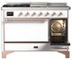 Ilve® Majestic III 48" White Pro Style Dual Fuel Natural Gas Range with Solid Door and Copper Trim-4