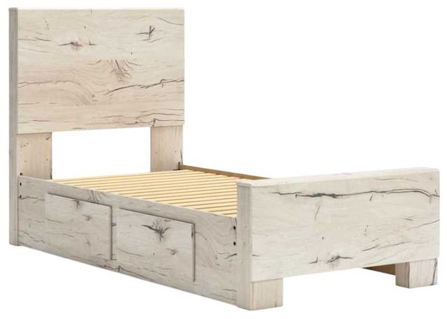 Benchcraft® Lawroy Light Natural Twin Youth Panel Storage Bed-1
