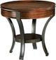 Hammary® Sunset Valley Mahogany Round End Table with Antique Bronze Base-0
