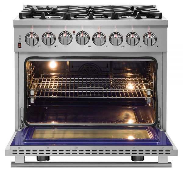 FORNO® Massimo 36" Stainless Steel Pro Style Dual Fuel Range-2