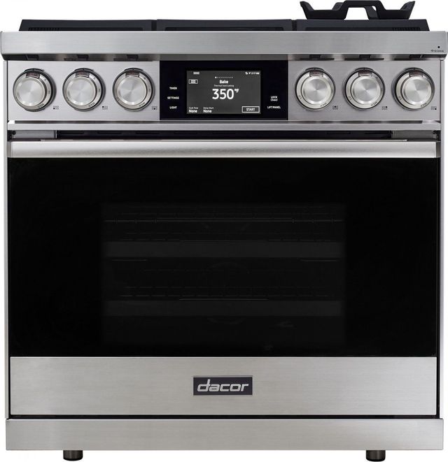 Dacor® Contemporary 36" Stainless Steel Pro Dual Fuel Steam Range-0