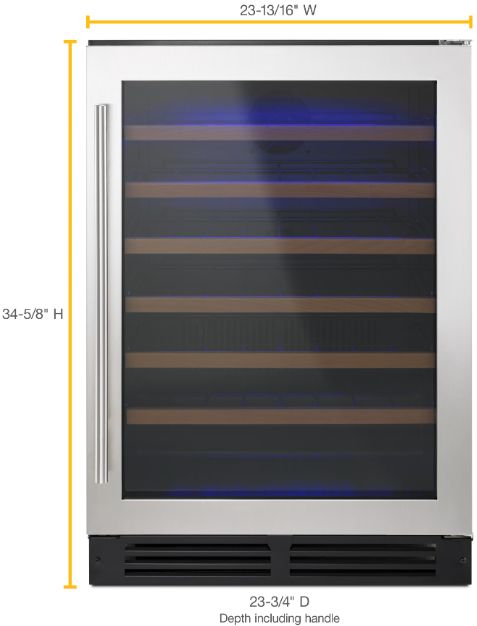 Whirlpool® 24" Stainless Steel Undercounter Wine Cooler with Custom Temperature Control-2