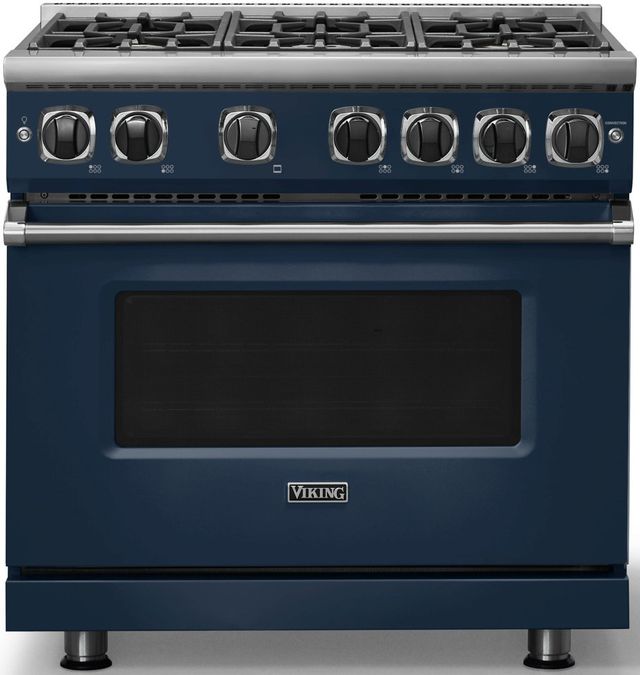 Viking® 7 Series 36" Slate Blue Pro Style Liquid Propane Gas Range-0