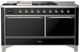Ilve® Majestic III 60" Glossy Black Pro Style Dual Fuel Natural Gas Range with Griddle and Chrome Trim-0