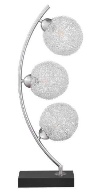 Coaster® Claudia Black/Chrome 30" Woven Spherical Metal Table Lamp -2