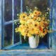 Stylecraft Sunny Windowsill Blue/Off-White/Yellow Wall Art-1
