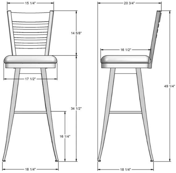 Amisco Customizable Edwin Upholstered Swivel Spectator Stool-2