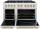 ZLINE Classic Autograph Edition 48" Satin Stainless Steel Pro Style Dual Fuel Range with Polished Gold Accents-1
