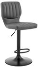 Armen Living Bardot Gray/Matte Black Adjustable Swivel Bar Stool-0