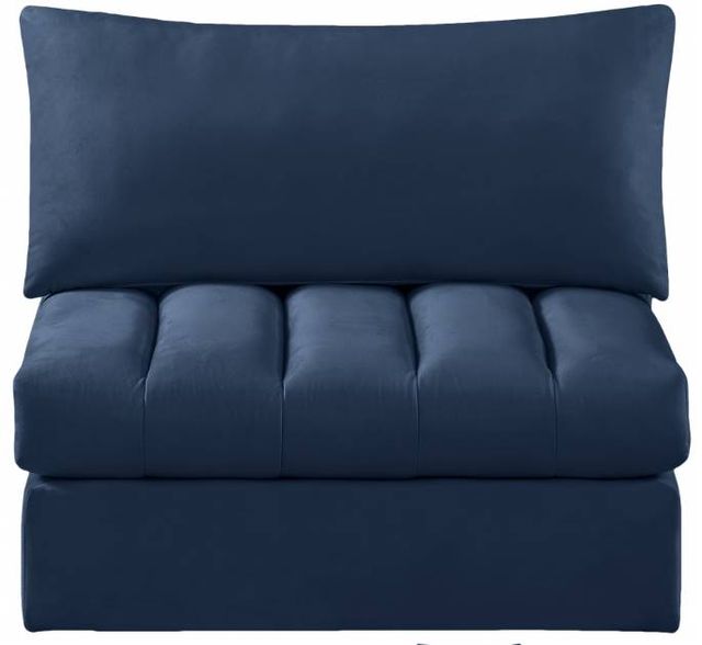 Meridian Furniture Jacob Navy Velvet Modular Armless Chair-1