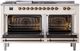Ilve® Nostalgie II Series 60" Antique White Pro Style Dual Fuel Range-1