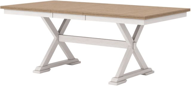 Signature Design by Ashley® Purlaney Natural Dining Table with Antique White Base-3