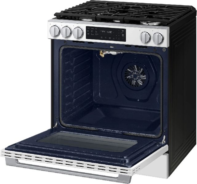 Samsung Bespoke Smart 30'' White Glass Gas Slide In Gas Range-3