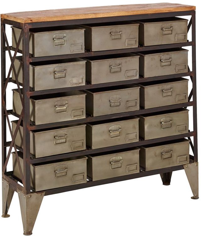 Jaipur Furniture Guru Brown Industrial Chest-0