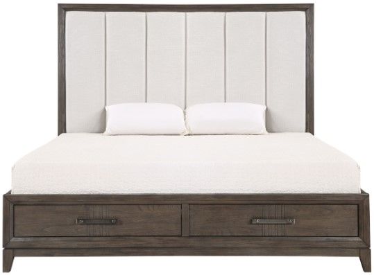 New Classic® Home Furnishings Landon Walnut Queen Panel Bed-1