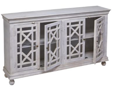 Jaipur Furniture Simone White Wash 4-Door Cabinet-2