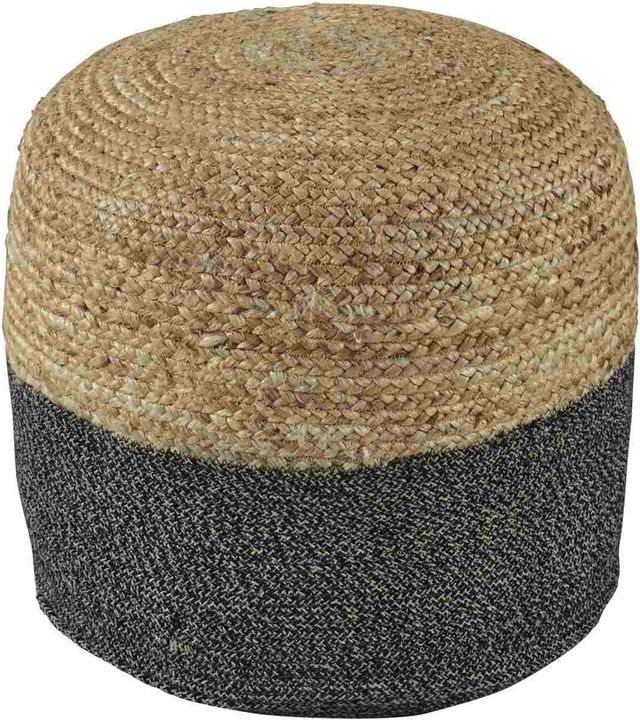 Signature Design by Ashley® Sweed Valley Natural/Black Pouf-0