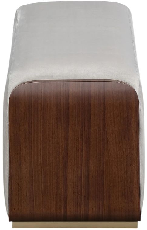 Michael Amini® Houston Mushroom Gray/Walnut Bench-3