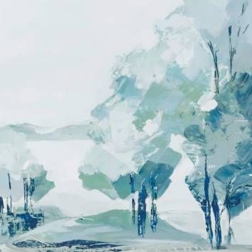 Stylecraft Light Blue/Off-White Wall Art-1