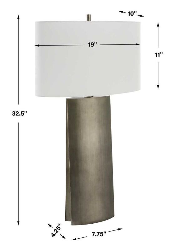 Uttermost® V-Groove Dark Steel Gray Table Lamp-2