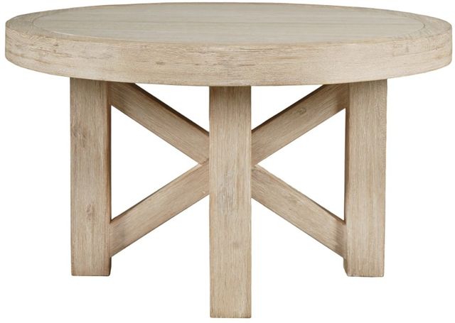 Jofran Inc. Sierrafina Beige 40" Round Coffee Table with Almond Base-0