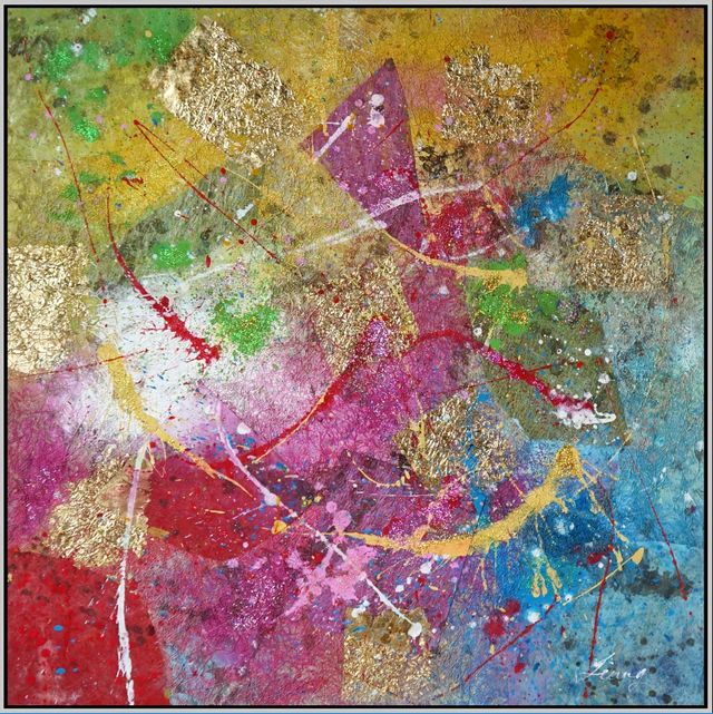 Classy Living Gold Rush Spectrum Abstraction Wall Art-0