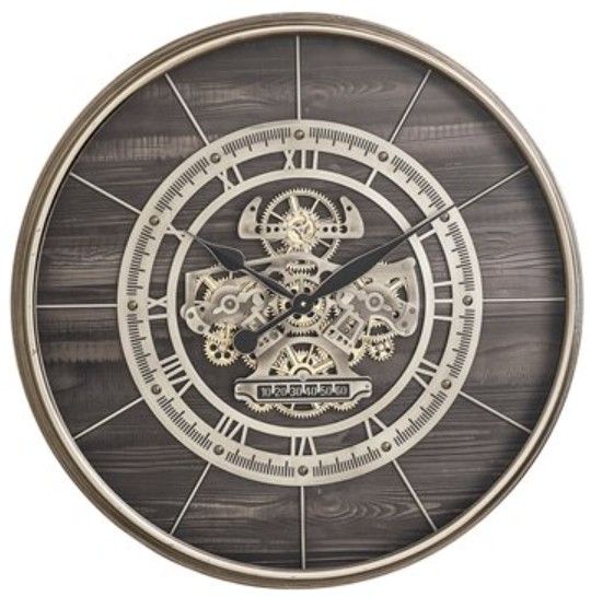 YHD Brown/Silver Bethel Gear Clock-0