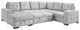 Mazin Furniture Geneva 4-Piece Light Gray Left-Arm Facing Pullout Sleeper Sectional and Storage Chaise-0