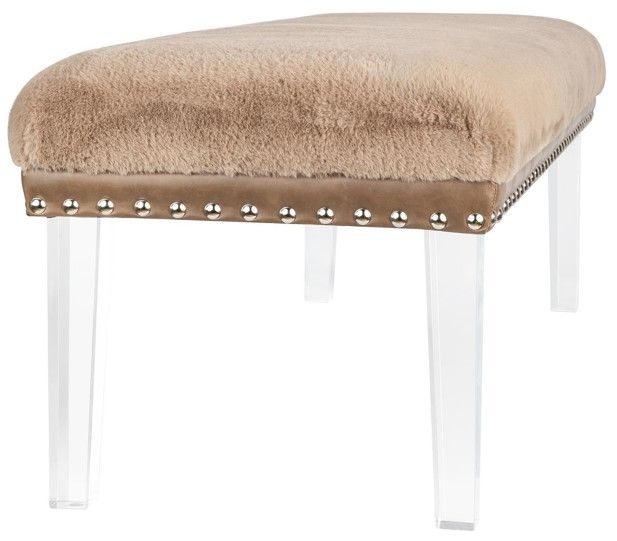 Jofran Inc. Brianna Mink Faux Fur Bench-3