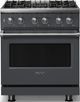 Viking® 5 Series 30" Cast Black Pro Style Dual Fuel (NG) Range with Polished Chrome Trim-0