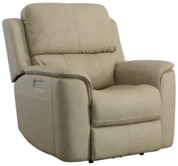Flexsteel® Henry Light Beige Power Recliner with Power Headrest and Lumbar-0