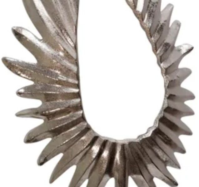 Stylecraft Feathered Metal Nickel Large Sculpture on Platform B-1
