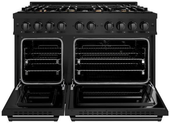 ZLINE Classic 48" Black Stainless Steel Pro Style Gas Range -1