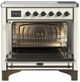 Ilve® Majestic III 36" Antique White Pro Style Induction Range with Solid Door and Burnished Trim-1