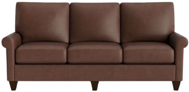 Bassett® Furniture Customizable True Custom® Leather Roll Arm Sofa-1