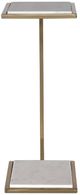 Uttermost® Elevate White Drink Table with Brushed Brass Frame-3