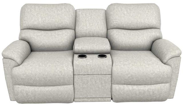La-Z-Boy® Trouper Dove Power Reclining Loveseat with Console, Headrest, and Lumbar-1