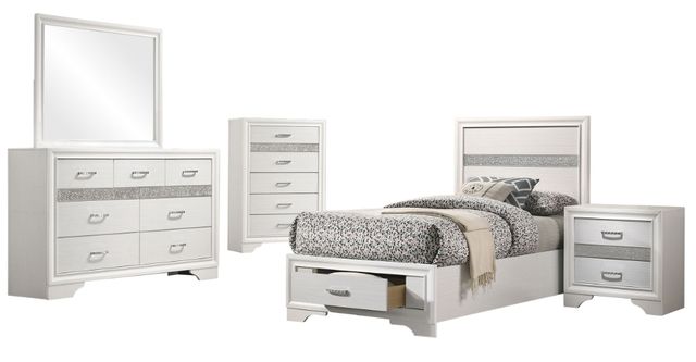 Coaster® Miranda 5-Piece White Twin Storage Bedroom Set-0