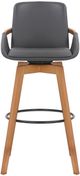 Armen Living Baylor Gray/Walnut Swivel Bar Stool-2