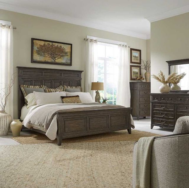 Liberty Furniture Paradise Valley 4-Piece Saddle Brown King Panel Bedroom Set-1