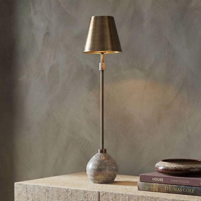 Uttermost® Jaycee Dark Travertine Buffet Lamp-1
