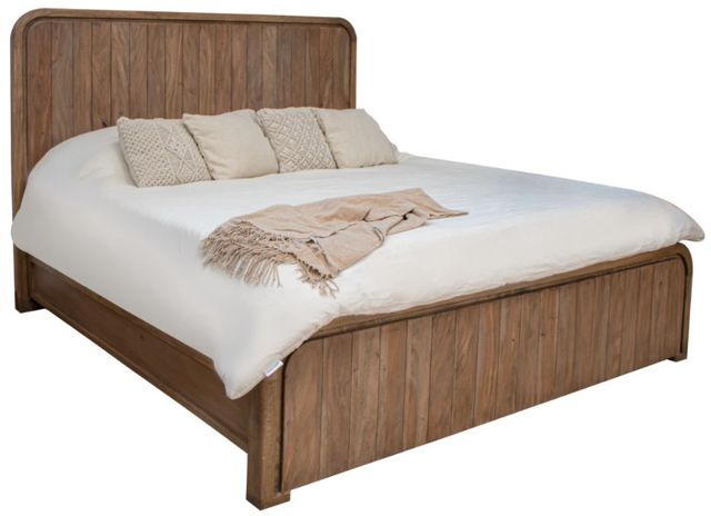 International Furniture Direct Mezquite Natural Eastern King Panel Bed-0