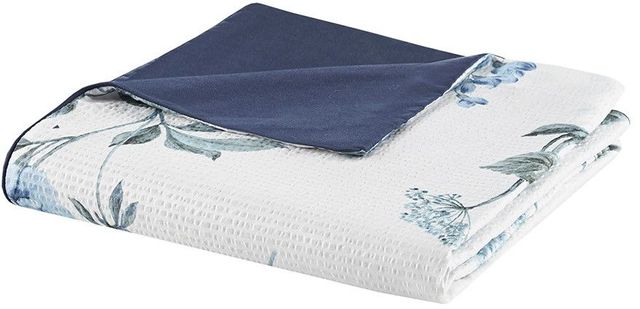 Olliix by Madison Park 3 Piece Blue King/California King Zennia Printed Seersucker Duvet Cover Set-2