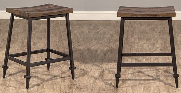 HH2 Home Trevino 2-Piece Walnut Counter Stools-1