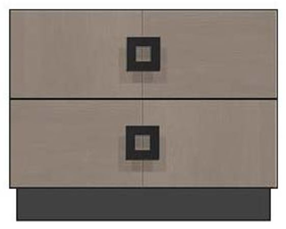Country View Woodworking Customizable American Modern 28" Square Black 2-Drawer Plinth Base Nightstand