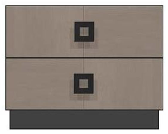 Country View Woodworking Customizable American Modern 28" Square Black 2-Drawer Plinth Base Nightstand-0