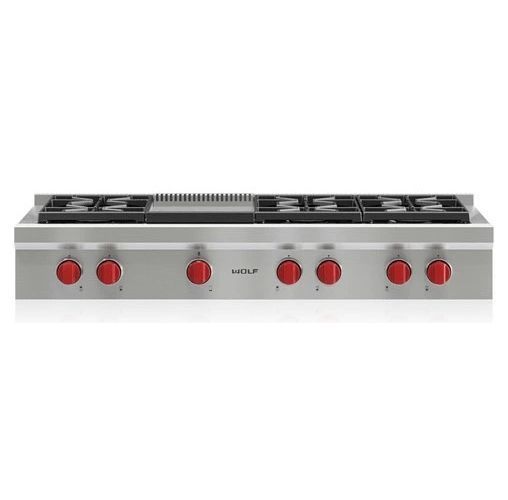 Wolf® 48" Liquid Propane Stainless Steel Rangetop-0