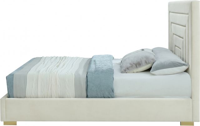 Meridian Furniture Nora Cream Queen Upholstered Panel Bed-2