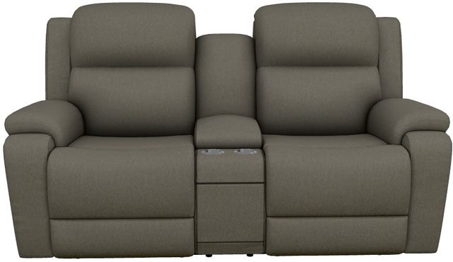 La-Z-Boy® Dorian Smoke Manual Reclining Loveseat with Console-1