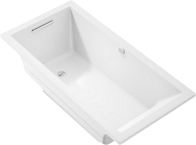 KOHLER® Underscore® White 60" x 30" Drop-In Heated Bubble Massage™ Air Bath-0